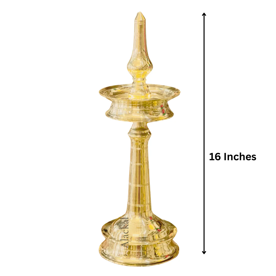 Authentic Brass Kerala Nilavilakku – Traditional Oil Lamp for Pooja & Home Decor | Alackal Bell Metals Mannar - Image 4