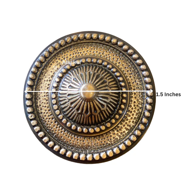 BRASS ANTIQUE SHADE DOOR DOME WITH DESIGNS | ROUND DOME | DOOR FITTINGS FOR KERALA HOMES | PUJA ROOM DOOR ACCESSORIES - Image 3