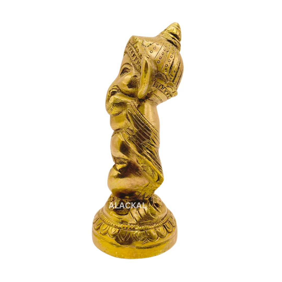 BRASS DANCING GANESHA WITH FLUTE - Image 3