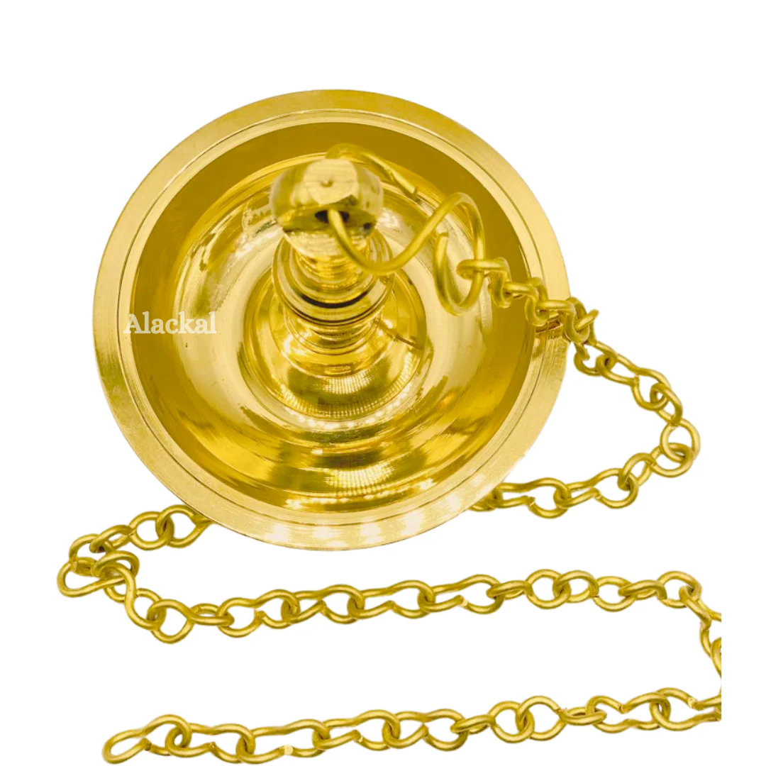BRASS HANGING LAMPS WITH CHAIN AND HOOKS - Image 7