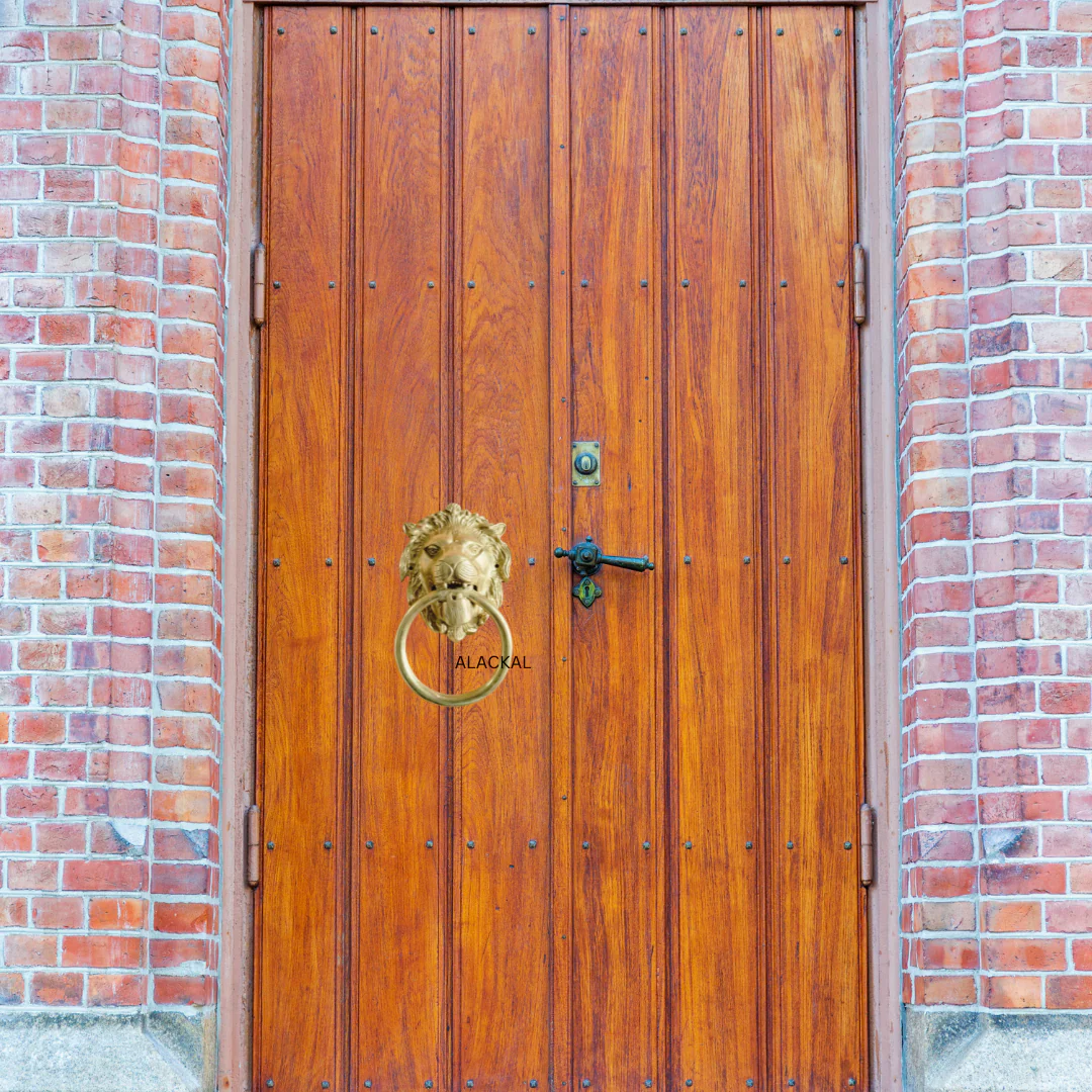 BRASS LION HEADED DOOR KNOCKER WITH SCREWS - Image 6