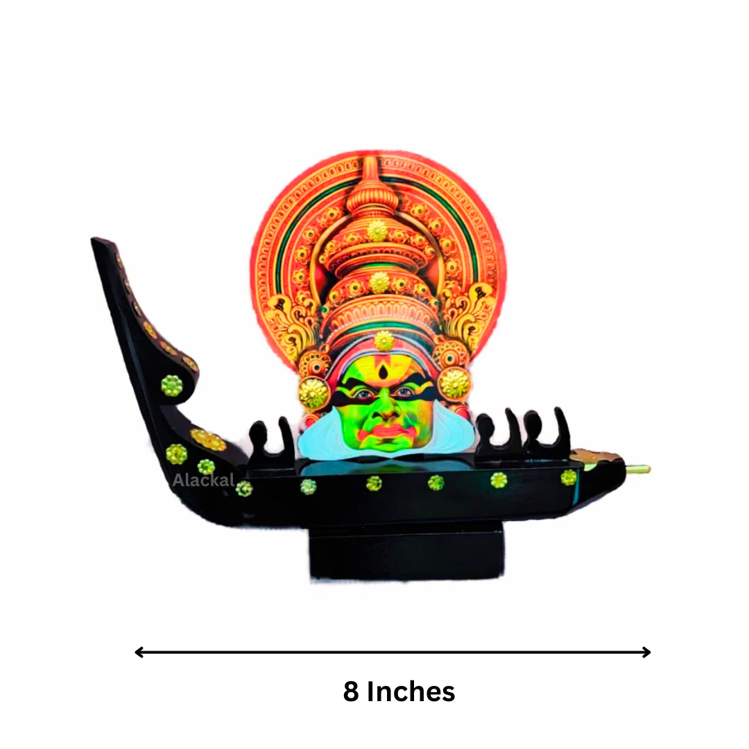 WOODEN BOAT WITH KATHAKALI FACE - Image 3